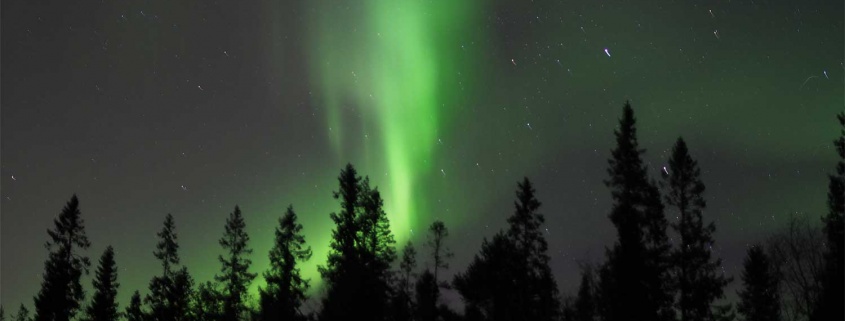 Northern lights snowmobiling
