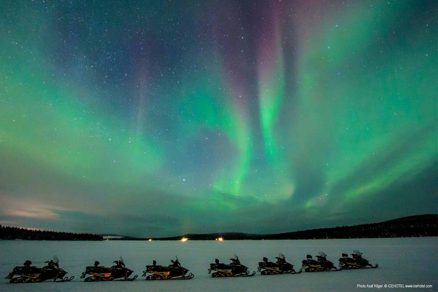 Northern Lights tour on Snowmobile