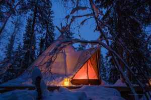 Luxury Swedish Lapland Retreat - Heated Tipi Tent ©Aurora Safari Camp Luxury Swedish Lapland Retreat - Heated Tipi Tent ©Aurora Safari Camp