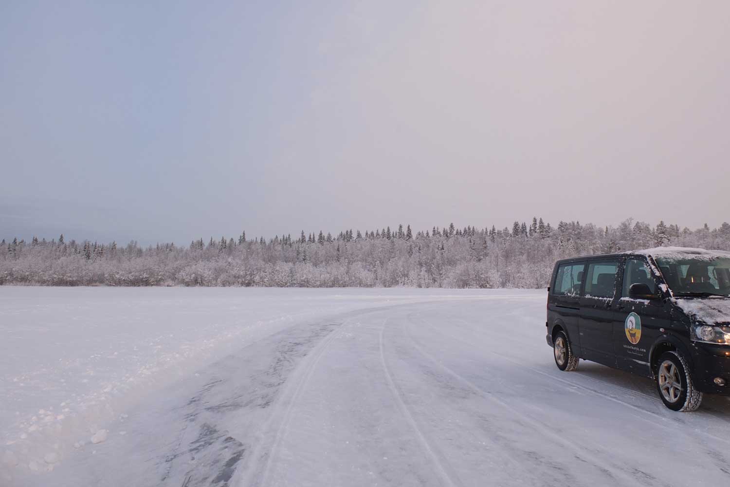 lulea frozen sea with car lulea frozen sea with car